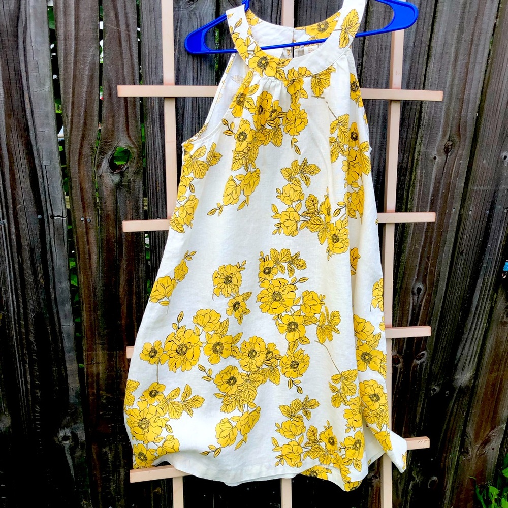 Cynthia Rowley Floral Print Linen Dress M